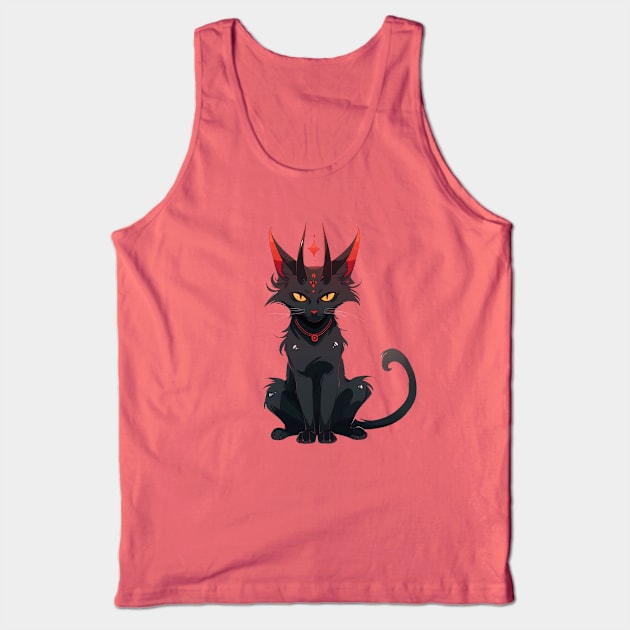 Demonic Black Cat Tank Top by DarkSideRunners